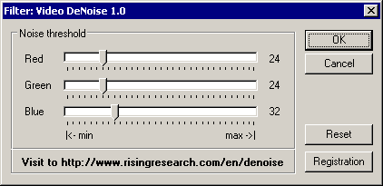 Screenshot of Video DeNoise for Adobe Premiere